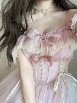 Sweet Lolita Dress Polyester Sleeveless Sweet Jumper Lolita Dress -AYA Cosplay Shop 202406141728054142888