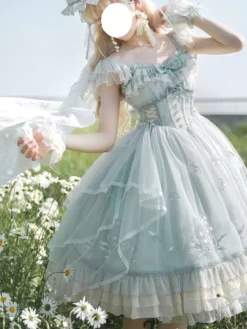 Sweet Lolita Dress Polyester Sleeveless Sweet Jumper Lolita Dress -AYA Cosplay Shop 202406141728107398759
