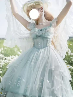 Sweet Lolita Dress Polyester Sleeveless Sweet Jumper Lolita Dress -AYA Cosplay Shop 202406141728115035728