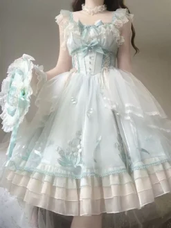 Sweet Lolita Dress Polyester Sleeveless Sweet Jumper Lolita Dress