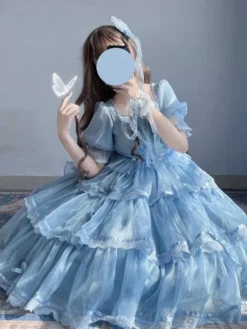 Sweet Lolita Dress Short Sleeves Sweet Fairytale Lolita Dress -AYA Cosplay Shop 202406211627532453319