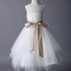 Flower Girl Dress Lace Ivory Tutu Dress Satin Ribbon Bow Sash Illusion Kids Party Dress Free Customization -AYA Cosplay Shop 22ab9b9b a2e2 4416 ad4d 8f859100b17f