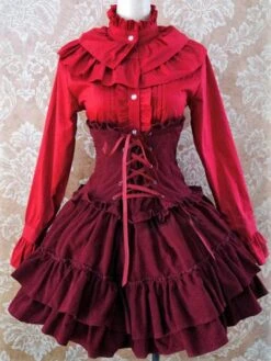 Lolitashow Gothic Lolita Dress SK Lavender High Waist Lace Up Ruffles Lolita Skirt -AYA Cosplay Shop 24728e59 92ac 4506 91c7 cb7dc89eb15c
