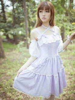 Lolitashow Sweet Lolita Dress Lace Ruffle Chiffon Lolita Jumper Skirt -AYA Cosplay Shop 2965d221 ea3d 424d 9ac5 7ff54ec6074c