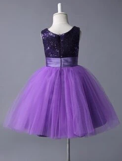 Purple Flower Girl Dresses Sequined Bodice Tulle Tutu Dress Sleeveless Flower Sash Short Kids Party Dress -AYA Cosplay Shop 2a2905f3 2431 4974 b08e fe8344756ce9