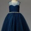 Dark Navy Flower Girl Dress With Flowers Sash Tulle Free Customization -AYA Cosplay Shop 2e425676 1b1e 4458 8e0d 497c39285a89