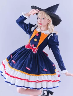 Lolitashow Exclusive Gothic Lolita Dresses Lace Ruffles Blue Spring Summer Dress -AYA Cosplay Shop 30489e4465614f9a9d1d232dfc08fcd8