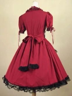 Lolitashow Burgundy Layered Cotton Gothic Lolita Dress For Women -AYA Cosplay Shop 35aa0127 74ca 4841 9cdf 89e61bf15eb7