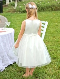 Flower Girl Dress Ivory Boho Pearls Beaded Tutu Dress Satin Sash Knee Length Kids Toddlers Party Dresses -AYA Cosplay Shop 37156ae0 1a7b 46f3 b9a5 c97c8ccb2679