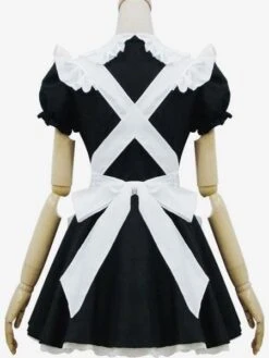 Maid Lolita Outfits Black Puff Sleeve Peter Pan Collar Two Tone OP One Piece Dress With Ruffles Apron And Headpieces -AYA Cosplay Shop 3c03915c 4f85 44e5 b6f0 74935516ce50