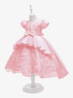 Kids Dress Princess Party Dress Flowers Bows Short Sleeves 5 Colors Flower Girl Dress -AYA Cosplay Shop 40d01f7e 606c 4a91 8128 0e6cdb4ebbfb