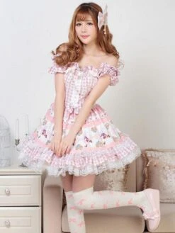 Classic Lolita OP Dress Printed Pink Lace Bows Lolita One Piece Dresses -AYA Cosplay Shop 4fdc5d72 7a9a 4368 b4b3 71502ad856e9