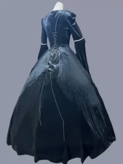 Purple Retro Costumes Women's Marie Antoinette Costume Floral Print Ruffles Polyester Tunic Dress Retro Masquerade Ball Gown -AYA Cosplay Shop 50b88cf8 2e0f 473a be98 5333321c2c64