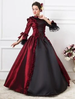 Prom Dress Victorian Dress Rococo Ball Gown Half Sleeves Dark Red Vintage Dress Halloween -AYA Cosplay Shop 53b5359e 1736 4243 a8b5 d6163fbe88b1