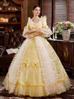 Prom Dress Victorian Dress Costume White Rococo Lace Long Flared Sleeves Tunic Ball Gown Retro Costumes With Bows Halloween -AYA Cosplay Shop 544da33b 1bef 4b4c a2ad d91a88ccc8a4