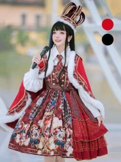 Sweet Lolita JSK Dress Red Black Polyester Tie Idol Clothing Lolita Jumper Skirt -AYA Cosplay Shop 54d0c17c fd2f 4ad2 8d70 1bd937b1159d