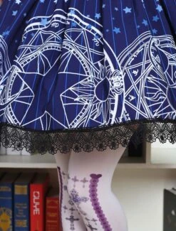 Lolitashow Sweet Lolita Dress Cute Blue Lolita Lace Skirt With Magic Circle Print -AYA Cosplay Shop 55e7dc26 5ef1 4633 a26f beb2ae08be8f