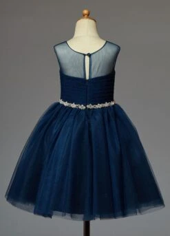 Dark Navy Flower Girl Dress With Flowers Sash Tulle Free Customization -AYA Cosplay Shop 5869bf0a 8e75 4de6 be14 099e255ad5fe