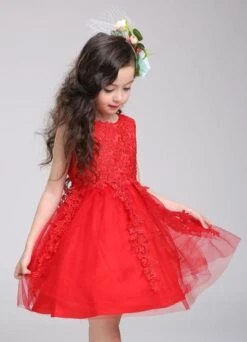 Princess Flower Girl Dress Lace Tulle Knee Length Beading Toddler's Pageant Dress -AYA Cosplay Shop 5bf8dfd5 117a 404e 9906 51191bb496dd