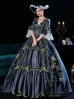 Prom Dress Black Gold Retro Costumes Dress For Women Marie Antoinette Costume Euro Style Party Prom Dress -AYA Cosplay Shop 60182295 bfc2 4608 b7ca 5839d0878664