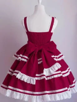 Sweet Lolita JSK Dress Bow Ruffles Lace Up Lolita Jumper Skirts -AYA Cosplay Shop 6066ba7857574f96b4f999edb7b65e52