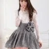 Sweet Lolita Dress SK Check Bow Lolita Suspender Skirt