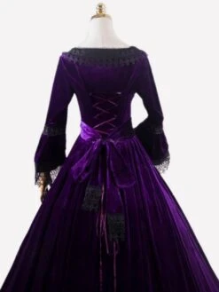 Burgundy Retro Costumes Lace Polyester Lace Dress Marie Antoinette Costume Women's Retro Tunic Vintage Clothing -AYA Cosplay Shop 6331163f 8be4 4b1e 94b6 f7fb58e513fb