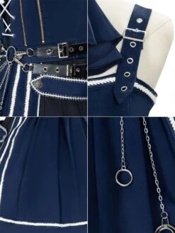 Military Style Lolita JSK Dress 3-Pieces Set Navy Sleeveless Academy Lolita Jumper Skirts -AYA Cosplay Shop 63910585 b0ac 4806 af1f 28e16ea058ed