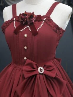 Classical Lolita JSK Dress Ink Green Ruffles Bows Sleeveless Polyester Lolita Jumper Skirt -AYA Cosplay Shop 63b20d0a 086e 4fa7 bdc2 4299dc104e6e