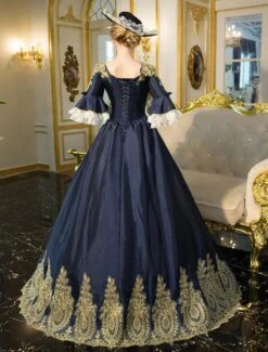 Prom Dress Victorian Dress Rococo Embroidered Bell Sleeve Lace Up Tunic Renaissance Gown Blue Vintage Dress Dress Halloween -AYA Cosplay Shop 6406b02a 0084 4ddb 9e84 ade5db7f953f