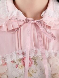 Classic Lolita One Piece Dress Lace Up Ruffles Pink Printed Lolita One Piece Dresses -AYA Cosplay Shop 65da25f1 a5c8 499f b14b e04f5930da1e