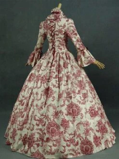 Victorian Dress Costume Prom Dress Baroque Costume Dark Red Lace Ruffles Floral Print Vintage Victorian Era Clothing With Choker Retro Outfits Halloween -AYA Cosplay Shop 66f99c0e a5c5 450b 81eb 4ee6fbef8d83
