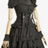 Gothic Lolita Dress OP Black Short Sleeve Sweetheart Cotton Lolita One Piece Dress -AYA Cosplay Shop 682d7449 324d 4ea0 b5b5 001041fd216b