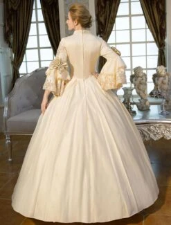 Victorian Dress Costume Retro Costumes Victorian Era Clothing Beige Long Flared Sleeves Ruffle Royal Costumes Dress Halloween -AYA Cosplay Shop 6b24bee0 e978 4713 b187 4cc6c352b29c