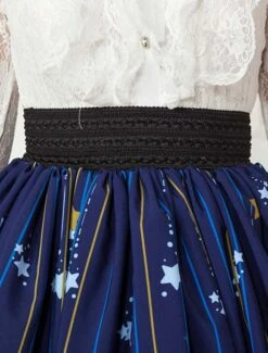 Deep Blue Star Printed Polyester Short Lolita Skirt Dress For Girls -AYA Cosplay Shop 6b4fcfa2 7021 41bb bf3a 1f2eb4e77a7a