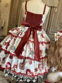 Sweet Lolita JSK Dress Polyester Sleeveless Bows Lace Up Red Sweet Lolita Jumper Skirt -AYA Cosplay Shop 6c04102e 555f 41af 9716 d141e1ef29d0