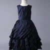 Navy Blue Taffeta Flower Girl Dress With Ruffle Skirt -AYA Cosplay Shop 6c836ca5 6223 43e6 8de6 a890d2cc9447