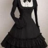 Gothic Lolita Dress OP Black Bows Ruffles Cotton Lolita One Piece Dress -AYA Cosplay Shop 6d180e5f 0317 42af 8002 b6a4a558da28