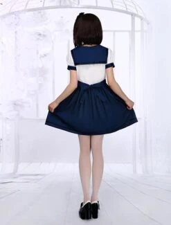 Lolitashow White Navy Blue Lolita One-piece Dress Sailor Style Short Sleevs -AYA Cosplay Shop 7596af7b 06c7 423c 96ad ac565c9617ee
