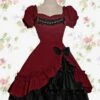 Gothic Lolita OP Dress Lace Ruffle Bow Lolita One Piece Dress