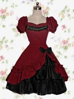 Gothic Lolita OP Dress Lace Ruffle Bow Lolita One Piece Dress