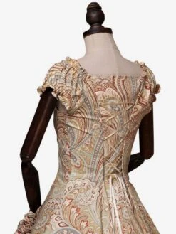 Women Retro Costumes Prom Dress Print Dress Bow Ruffle Short Sleeves Round Neckline Gown Victorian Era Clothing Costume -AYA Cosplay Shop 794f73cb eb2a 4917 8ecc 2fc5513c421d