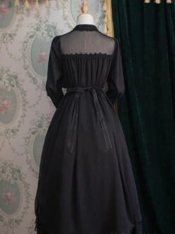 Classic Lolita OP One Piece Dress Stand Collar Long Sleeve Frills Ruffles White Lolita Dresses With Bows -AYA Cosplay Shop 7a2ce8b4 77d1 45f8 9f77 ce00b42b285f