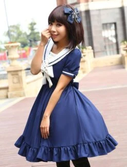 Sweet Lolita Dress Sailor Style Girl Asibuto Penta OP Lolita One Piece Dress  -AYA Cosplay Shop 7dc92b4c a4d3 4327 9a8b dddd5f097681