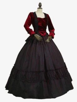Black Retro Costumes Bows Polyester Dress Women's Marie Antoinette Costume Retro Tunic 18th Century Costume