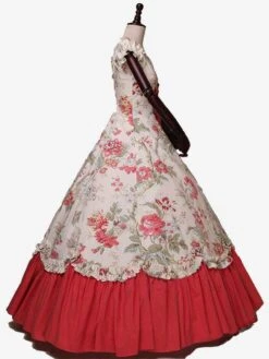 Black Retro Costumes Bows Polyester Marie Antoinette Costume Floral Print Dress Women's Retro Tunic Vintage Clothing -AYA Cosplay Shop 81fa74a0 9b06 456b 932b 255526b333f7