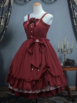 Classical Lolita JSK Dress Ink Green Ruffles Bows Sleeveless Polyester Lolita Jumper Skirt -AYA Cosplay Shop 86b8aebc 738a 40c6 a2cf 33ad0e695eed