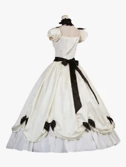 Ecru White Retro Costumes Women's Ruffles Bows Polyester Tunic Dress Retro Marie Antoinette Costume Masquerade Ball Gown -AYA Cosplay Shop 87dd9ab3 ca42 43c3 bd58 0c67ed71445d