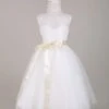White Flower Girl Dress Princess Lace Illusion Sweetheart Neckline Ribbon Bow Sash Knee Length Short Kids Party Dresses Free Customization -AYA Cosplay Shop 89627db0 9896 42e1 a4e2 9a4607159097