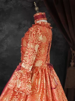Ture Red Retro Costumes Lace Up Satin Fabric Floral Print Dress Girl's Gothic Marie Antoinette Costume Set Vintage Clothing -AYA Cosplay Shop 8b1d27005cfb4c479be9d397f9a54d80